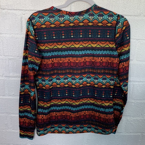 Burton Dryride Lightweight Base Layer Long Sleeve Aztec Long Sleeve Top sz S - Picture 4 of 5